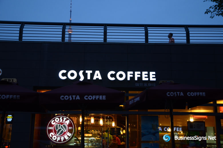 LED Front-lit Acrylic Signs For Costa Coffee