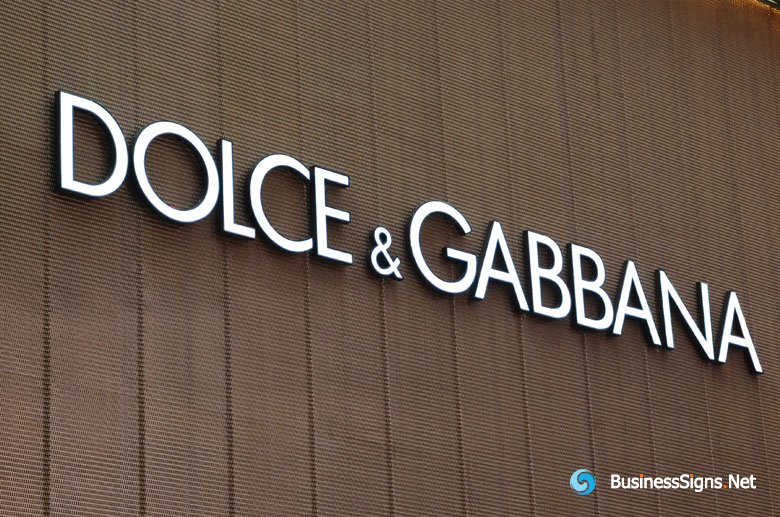 3D LED Front-lit Signs With Painted Stainless Steel Letter Shell For Dolce & Gabbana