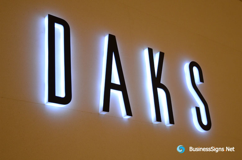 3D LED Side-lit Signs With Black Acrylic Front-panel For DAKS