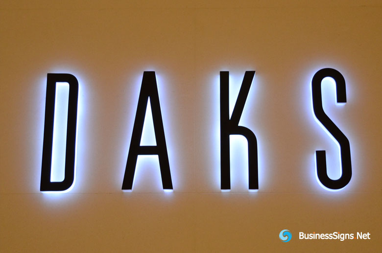 3D LED Side-lit Signs With Black Acrylic Front-panel For DAKS