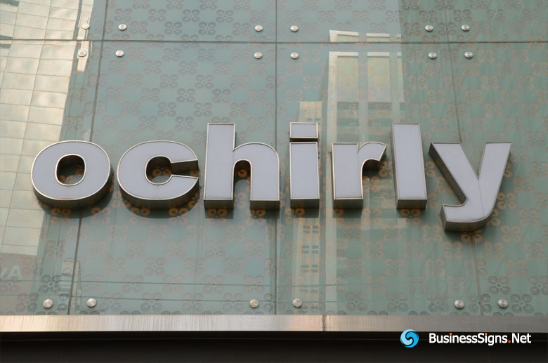 3D LED Front-lit Signs With Mirror Polished Stainless Steel Letter Shell For Ochirly