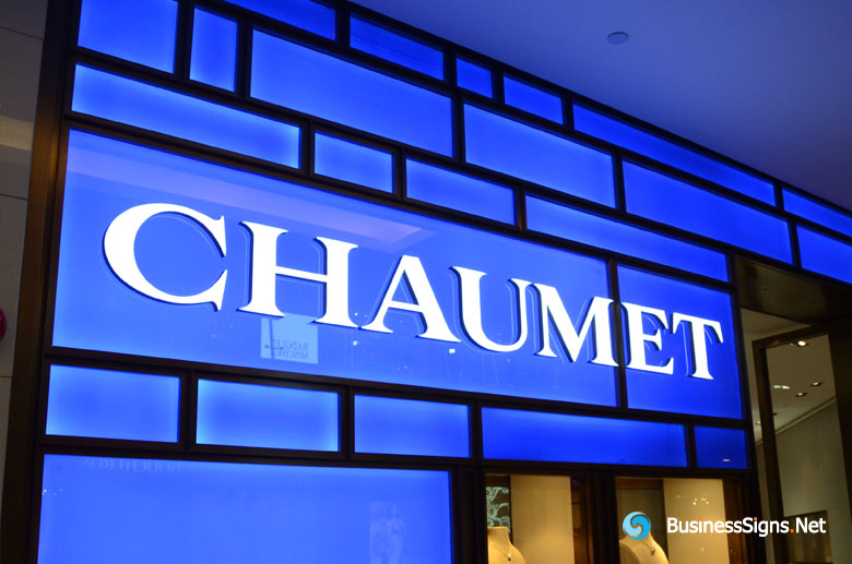 3D LED Front-lit Signs With Painted Stainless Steel Letter Shell For Chaumet