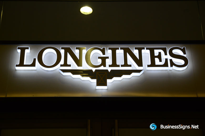 3D LED Side-lit Signs With Brushed Stainless Steel Front-panel For Longines