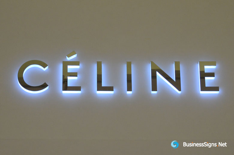 3D LED Side-lit Signs With Mirror Polished Stainless Steel Front-panel For Céline