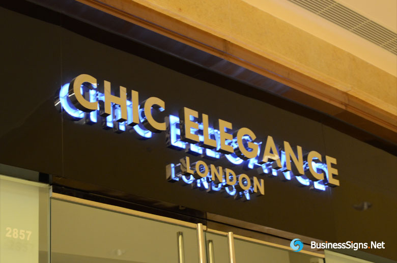 3D LED Backlit Signs With Mirror Polished Stainless Steel Letter Shell For Chic Elegance