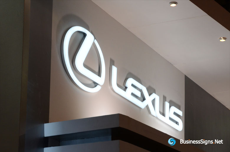 3D LED Front-lit Signs With Mirror Polished Stainless Steel Letter Shell And 20mm Thickness Acrylic Front-panel For Lexus