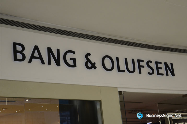 3D LED Backlit Signs With Painted Stainless Steel Letter Shell For Bang & Olufsen