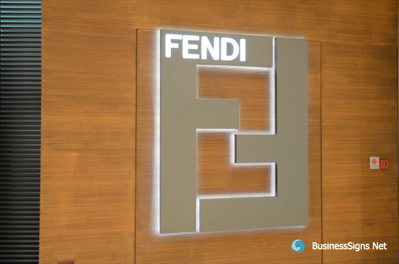 3D LED Double-sided-lit Signs With Painted Stainless Steel Letter Shell For Fendi