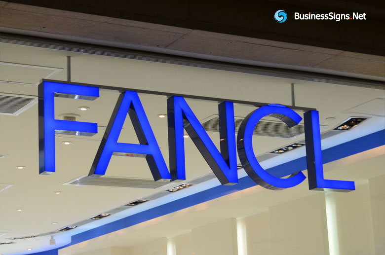 3D LED Front-lit Signs With Mirror Polished Stainless Steel For Fancl