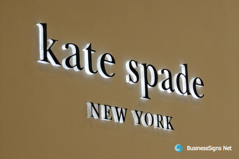 3D LED Side-lit Signs With Black Acrylic Front-panel For Kate Spade