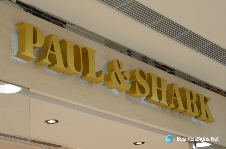 3D LED Back-lit Signs With Painted Stainless Steel Letter Shell For Paul & Shark