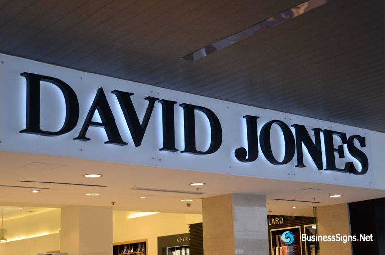 3D LED Backlit Signs With Painted Stainless Steel Letter Shell For David Jones