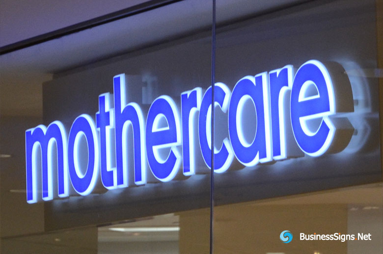 3D LED Double-sided-lit Signs With Mirror Polished Stainless Steel Letter Shell For Mothercare