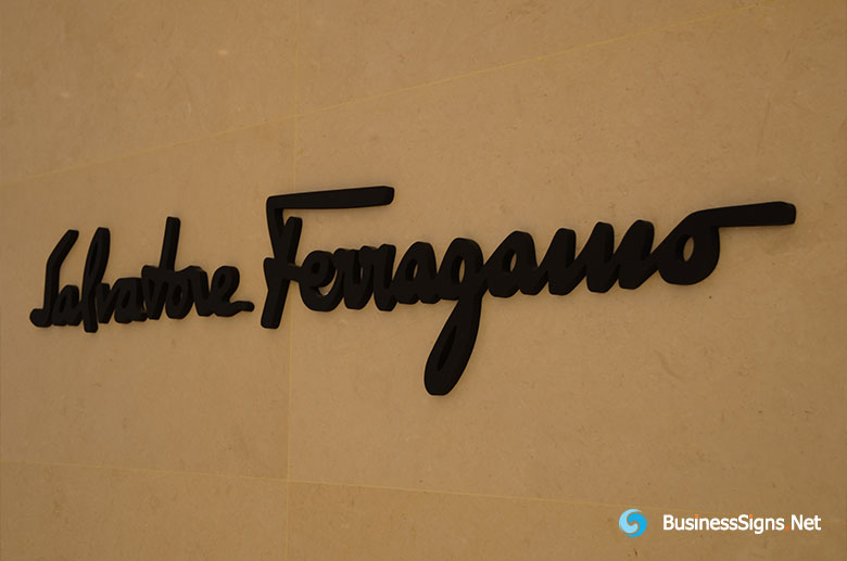 3D Painted Fabricated Stainless Steel Signs For Salvatore Ferragamo