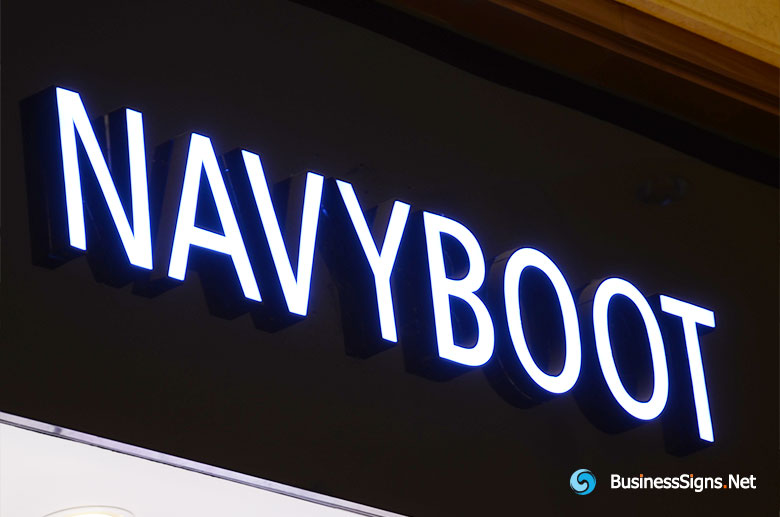3D LED Front-lit Signs With Painted Stainless Steel Letter Shell For NAVYBOOT
