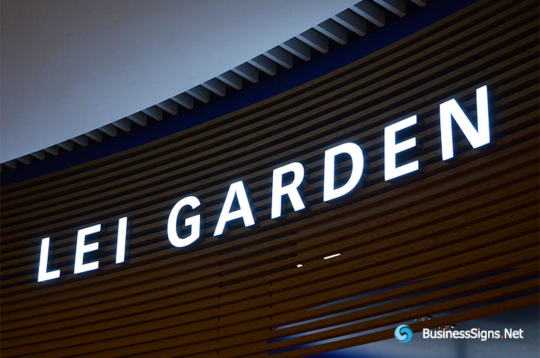 3D LED Front-lit Signs With Mirror Polished Stainless Steel Letter Shell For Lei Garden