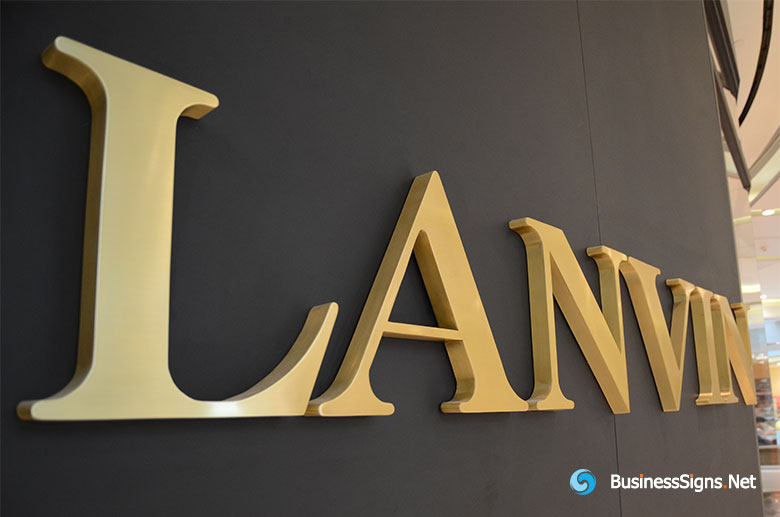 3D Fabricated Brushed Gold Plated Signs For Lanvin