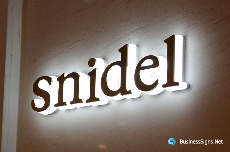 3D LED Side-lit Signs With Brushed Stainless Steel Front-panel For Snidel