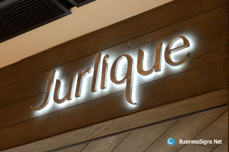 3D LED Backlit Signs With Brushed Stainless Steel Letter Shell For Jurlique
