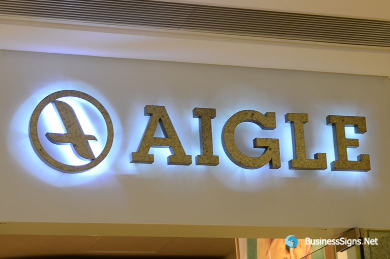 3D LED Backlit Signs With Painted Stainless Steel Letter Shell For Aigle