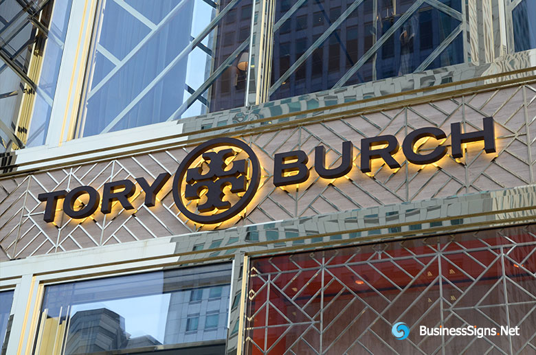 3D LED Backlit Signs With Painted Stainless Steel Letter Shell For Tory Burch