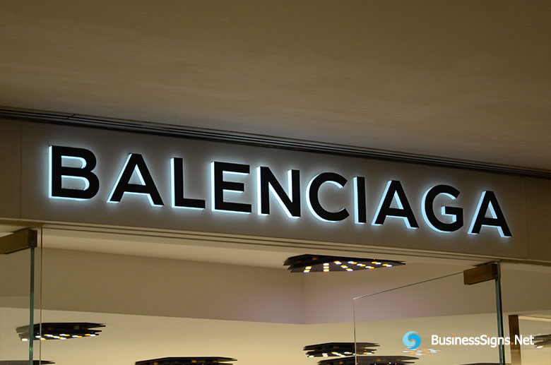 3D LED Side-lit Signs With Black Acrylic Front-panel For Balenciaga