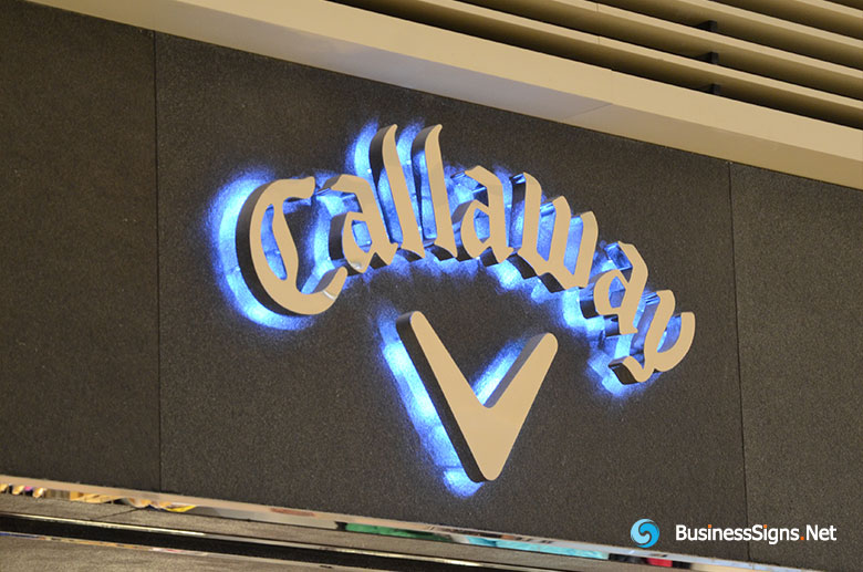3D LED Backlit Signs With Mirror Polished Stainless Steel Letter Shell For Callaway