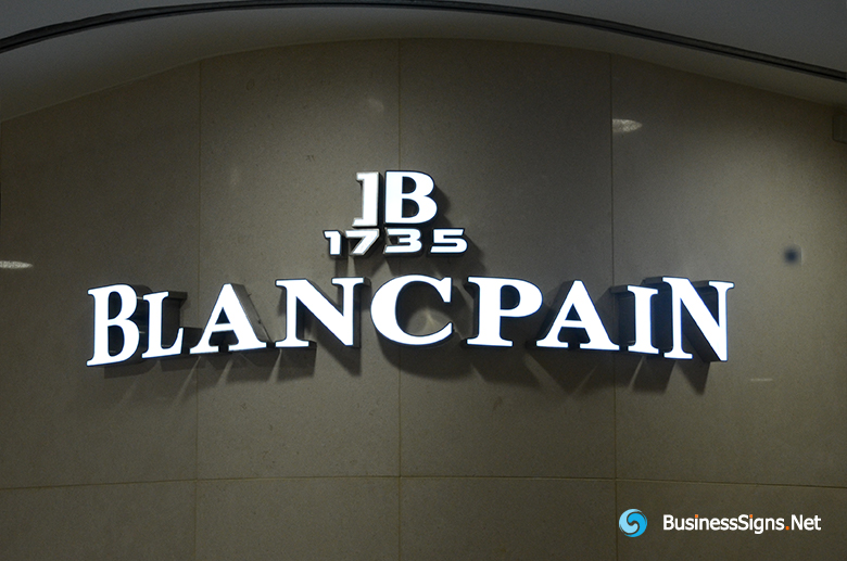3D LED Front-lit Signs With Painted Stainless Steel Letter Shell For Blancpain