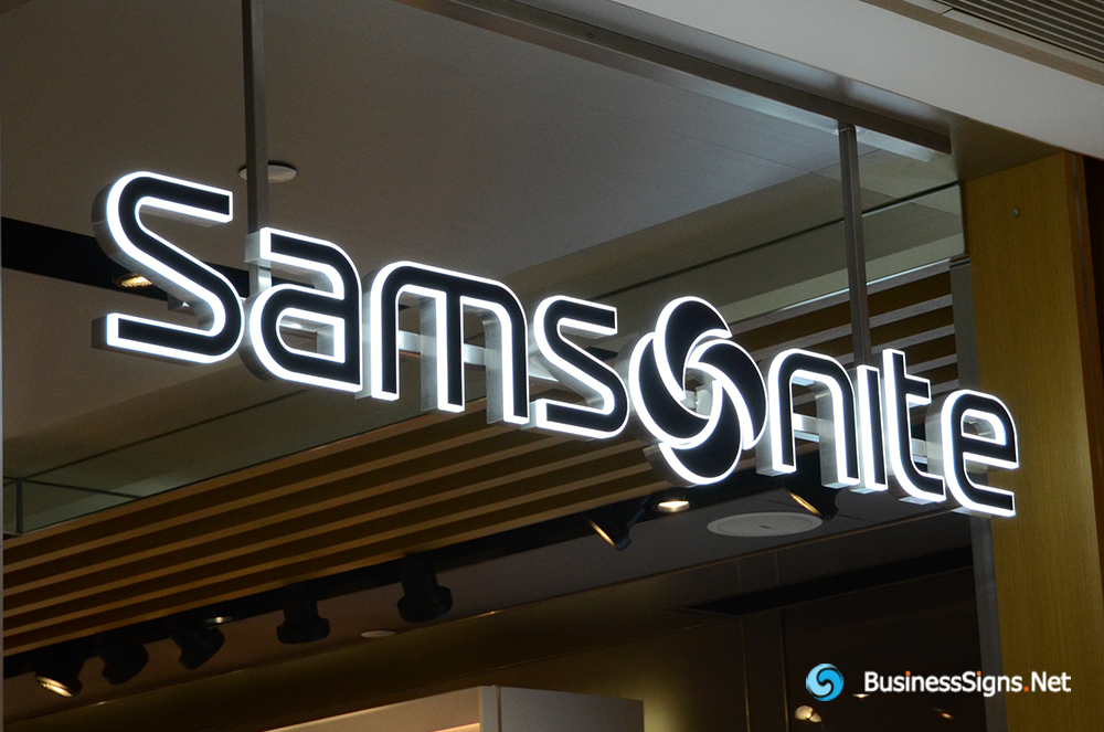 3D LED Side-lit Signs With Black Acrylic Front-panel For Samsonite