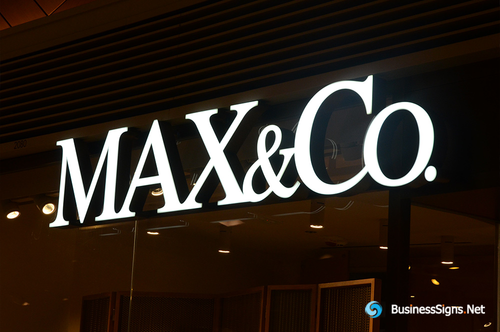 3D LED Front-lit Signs With Painted Stainless Steel Letter Shell For Max&Co.