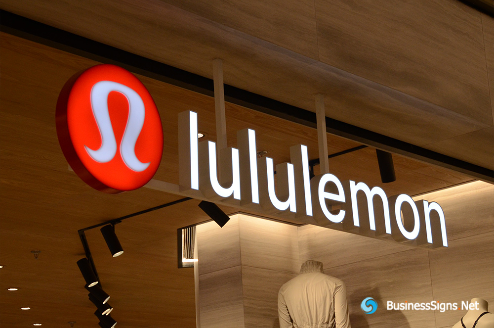 3D LED Front-lit Signs With Painted Stainless Steel Letter Shell For Lululemon