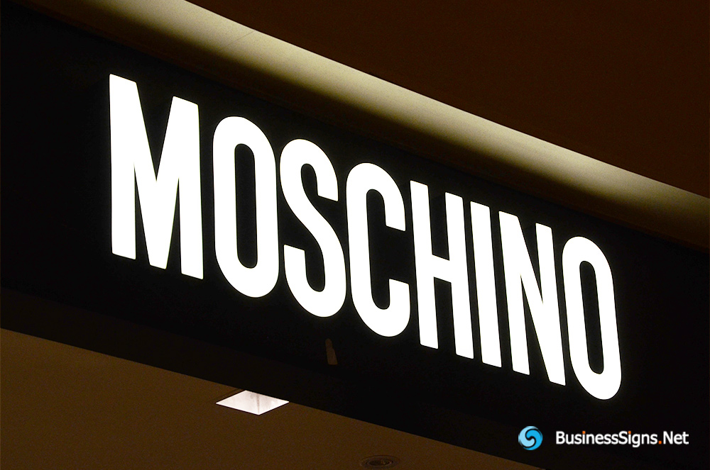 3D LED Front-lit Signs With Painted Stainless Steel Letter Shell For Moschino