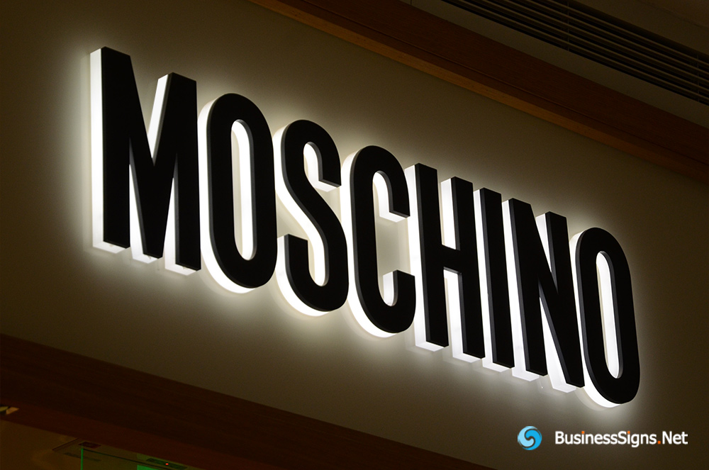 3D LED Side-lit Signs With Black Acrylic Surface For Moschino