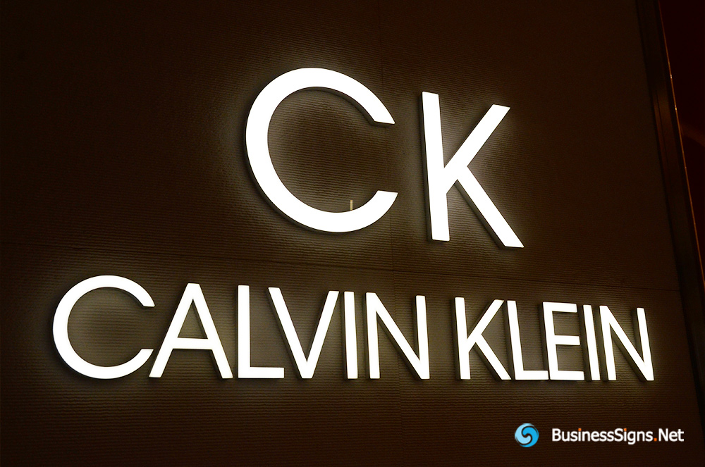 3D LED Front-lit Signs With Painted CNC Engraved Acrylic Letter Shell For Calvin Klein