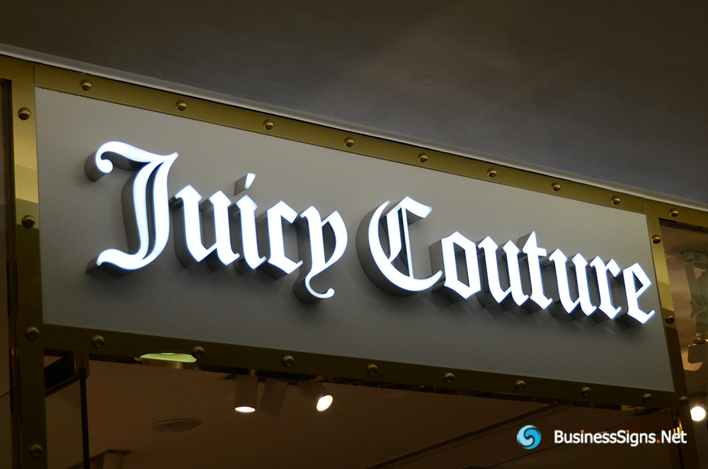 3D LED Front-lit Signs With Brushed Stainless Steel Letter Shell For Juicy Couture
