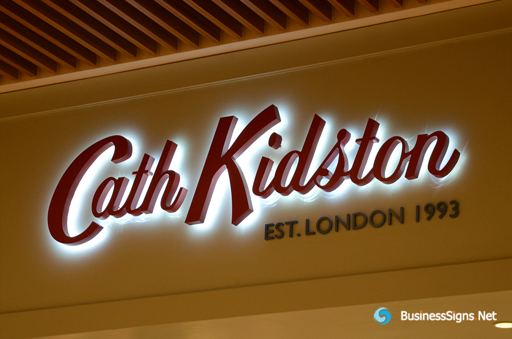 3D LED Backlit Signs With Powder Coated Stainless Steel Letter Shell For Cath Kidston